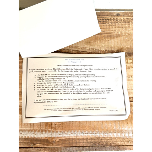 Vintage 2000 Wedgwood The Millennium Clock COA #A2355 8.75" Tall - Picture 12 of 13